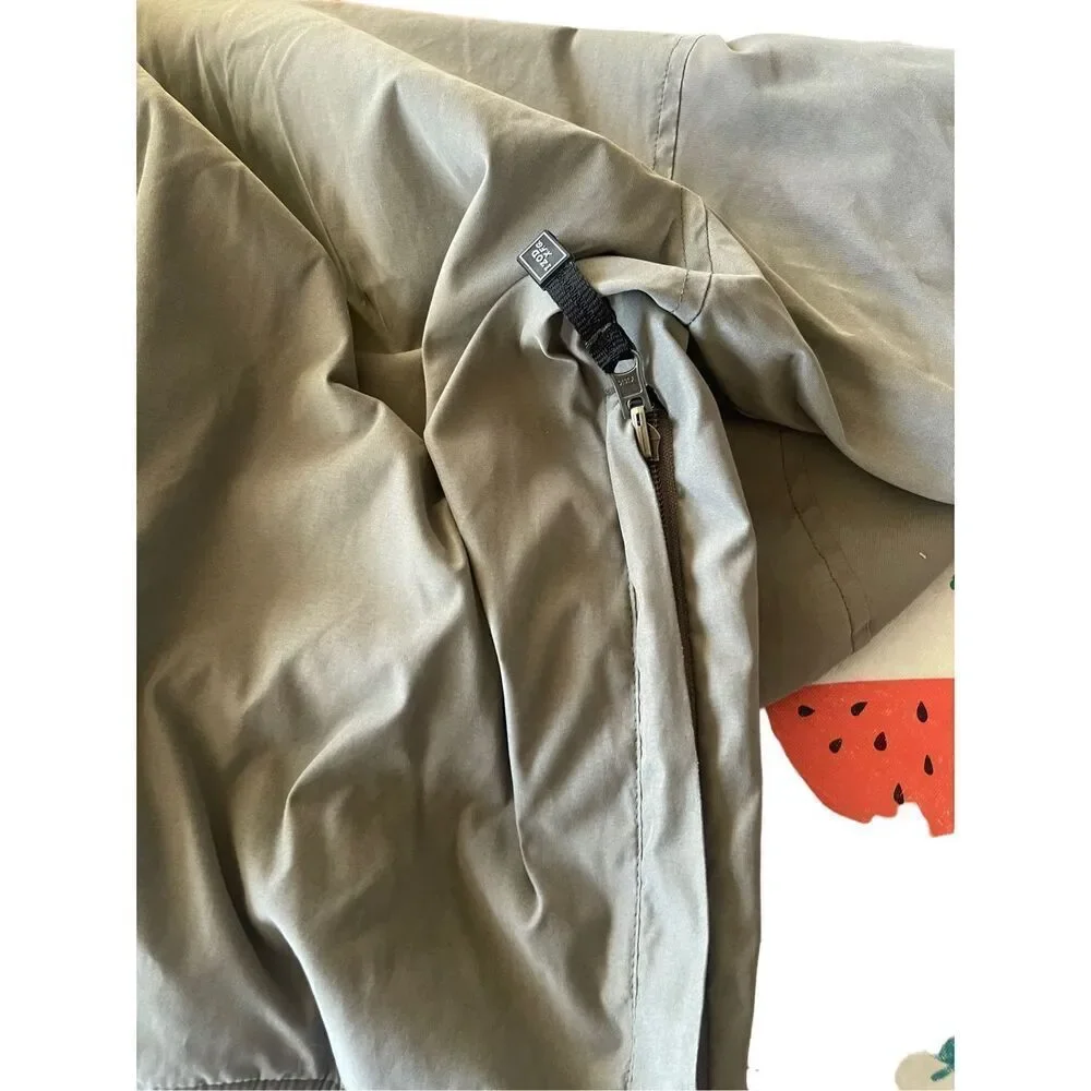 Izod Mens Windbreaker Jacket Pullover Golf Nylon Mesh Lined Tan 2XL